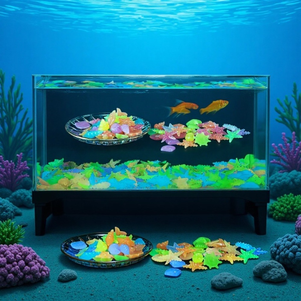 Aquarium Plants Book - Świecące, luminousowe kamienie oceaniczne, fluorescencyjne muszle