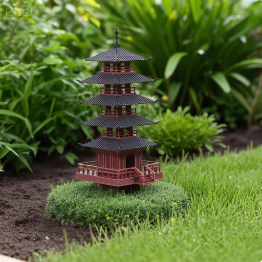 Aquarium Plant - Ogród Akwarium Bonsai Dekoracja Mini Pagoda